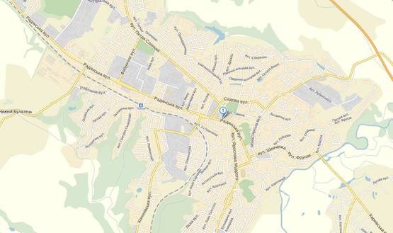 Схема рекламной плоскости по адресу Лубны/ ул. Советская 46 (р-н маг. Киевский)