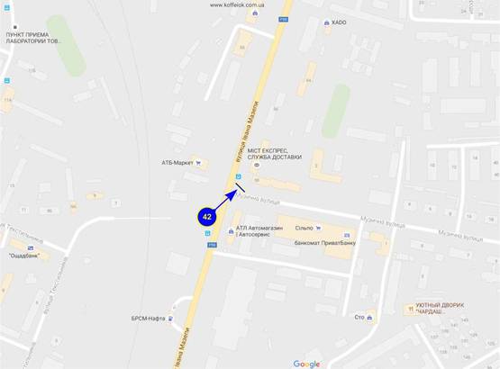 Схема рекламної площини за адресою ул. Щорса х ул. Музыкальная Схема рекламної площини за адресою ул. Щорса х ул. Музыкальная