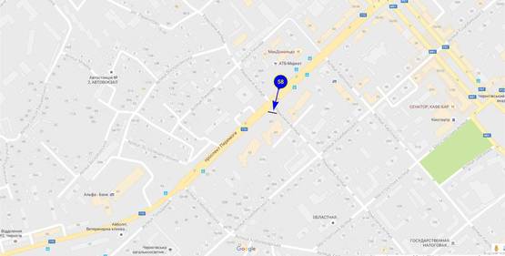 Схема рекламной плоскости по адресу просп. Победы х ул.Комсомольская