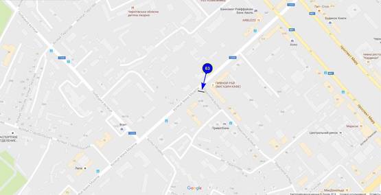 Схема рекламной плоскости по адресу ул. Щорса х ул. Комсомольская Схема рекламной плоскости по адресу ул. Щорса х ул. Комсомольская