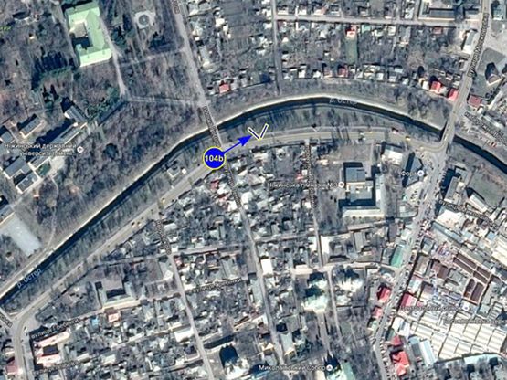 Схема рекламної площини за адресою г. Нежин, набережная 11г (сторона Б)