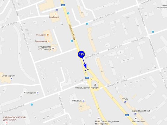 Схема рекламної площини за адресою проспект Мира 61 Схема рекламної площини за адресою проспект Мира 61