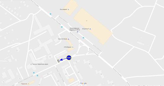 Схема рекламной плоскости по адресу ул. Белова 29 (сторона А)