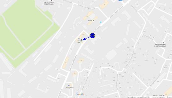 Схема рекламной плоскости по адресу ул. Щорса 25 (сторона А) Схема рекламной плоскости по адресу ул. Щорса 25 (сторона А)