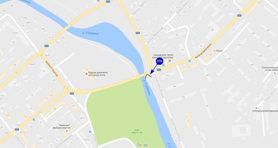 Схема рекламної площини за адресою ул. Шевченко, 37 (красный мост) (сторона Б)