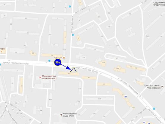 Схема рекламной плоскости по адресу ул. Рокоссовского х ул. Доценко (сторона A) Схема рекламной плоскости по адресу ул. Рокоссовского х ул. Доценко (сторона A)