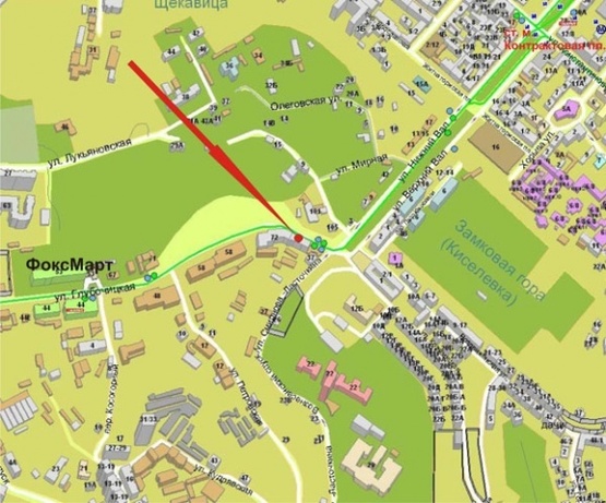 Схема рекламної площини за адресою ул.Глубочицкая/Н.Вал - в центр