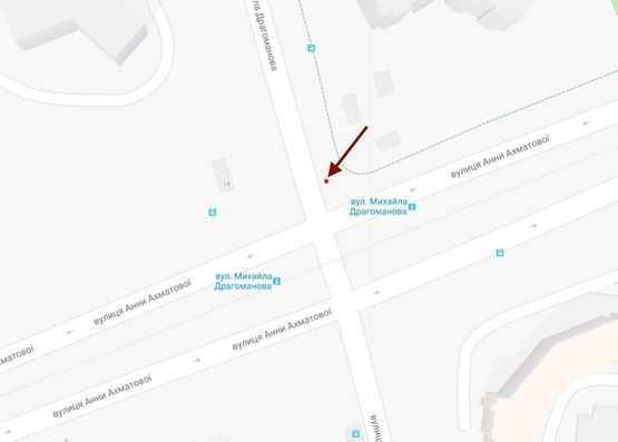 Схема рекламной плоскости по адресу ул.Ахматовой/ ул.Драгоманова напротив дома №13/10 Схема рекламной плоскости по адресу ул.Ахматовой/ ул.Драгоманова напротив дома №13/10