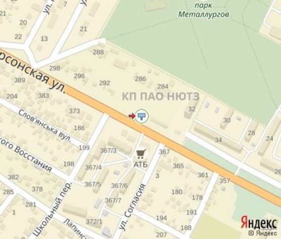 Схема рекламной плоскости по адресу Херсонская ул. ( кафе "Чумацький шлях")