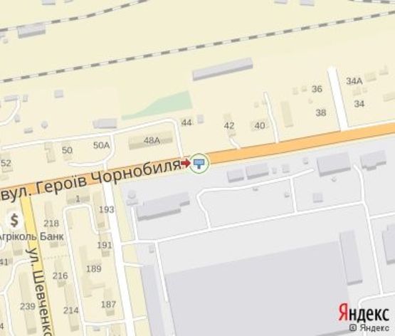 Схема рекламной плоскости по адресу Героев Чернобыля ул., 48