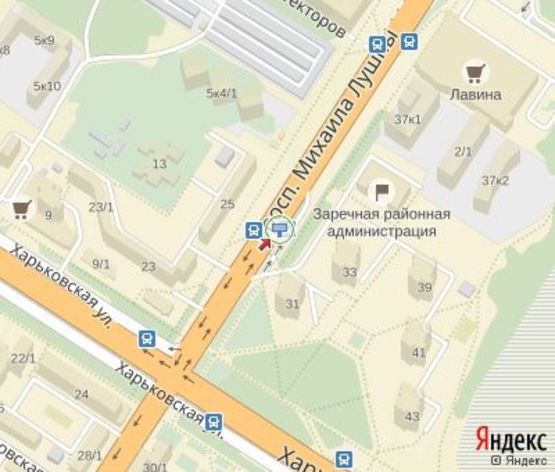 Схема рекламной плоскости по адресу Лушпы пр., (райисполком)