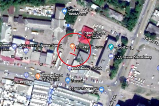 Схема рекламной плоскости по адресу ул. Покровская, Автостанция