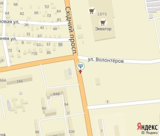 Схема рекламной плоскости по адресу Восточный пр.,  в р-не Военного городка №2