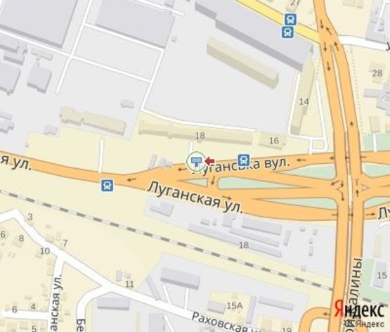 Схема рекламної площини за адресою Луганская ул., ( завод "Полярон"), путепровод, Кредобанк Схема рекламної площини за адресою Луганская ул., ( завод "Полярон"), путепровод, Кредобанк