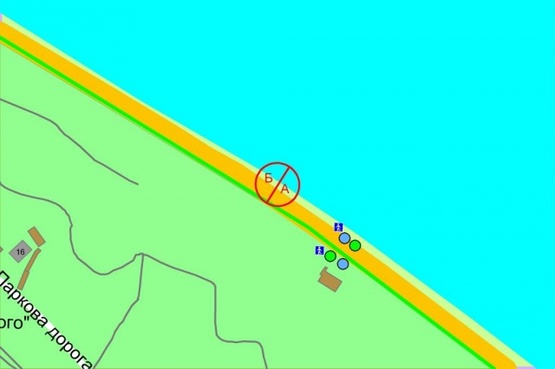 Схема рекламной плоскости по адресу Набережное шоссе(4)(800м к Пеш. Мост.)