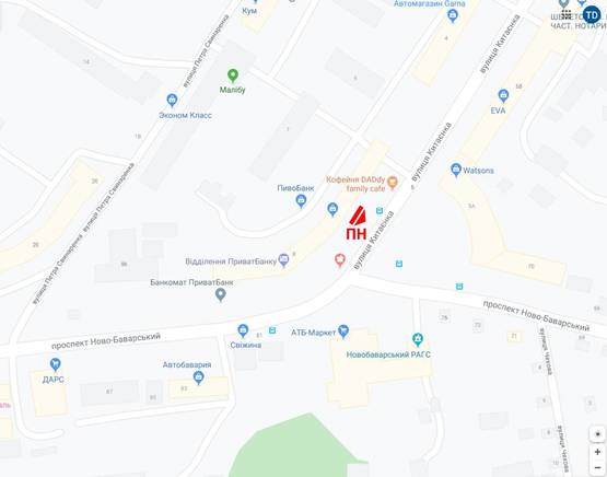 Схема рекламной плоскости по адресу ул. Китаенко, 8 Схема рекламной плоскости по адресу ул. Китаенко, 8