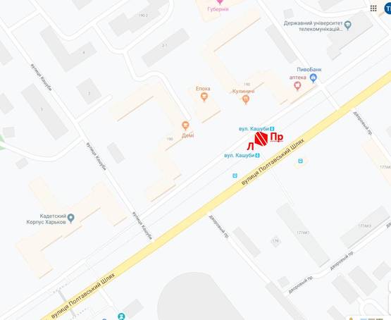 Схема рекламной плоскости по адресу ул. Полтавский Шлях, 190 Схема рекламной плоскости по адресу ул. Полтавский Шлях, 190