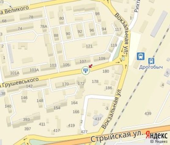 Схема рекламной плоскости по адресу Грушевского ул., 170 (перед "Ощадбанк")В центр