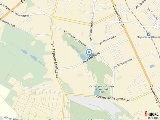 Схема рекламної площини за адресою вул. Комарова (біля ставу)