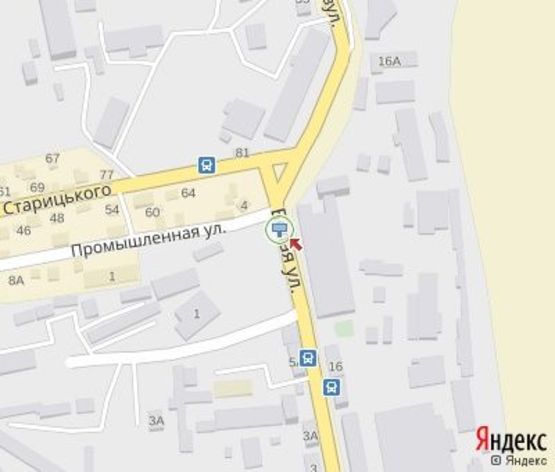 Схема рекламной плоскости по адресу Белая ул., 50 м. к Старицкого ул. из центра.