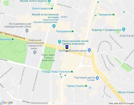 Схема рекламної площини за адресою Пушкінська Вул./Тараса Шевченка Булв. (Прем'єр Палац)