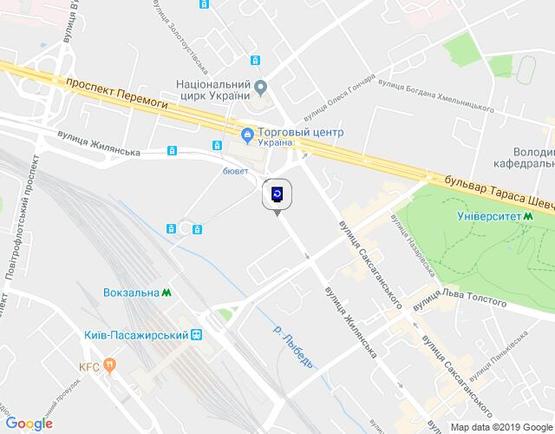 Схема рекламной плоскости по адресу Жилянська Влу., 107 ("Портер")