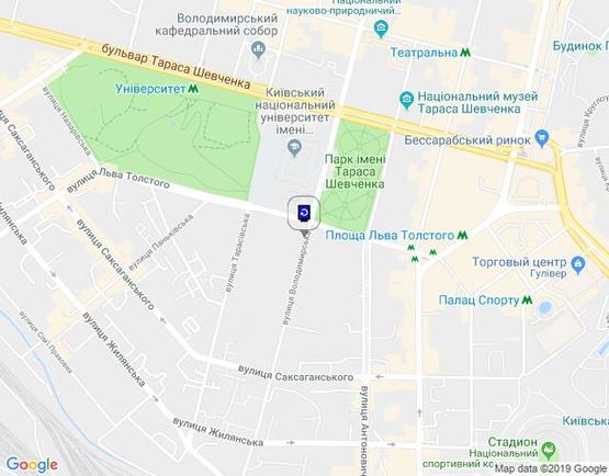 Схема рекламної площини за адресою Володимирська Вул., 64