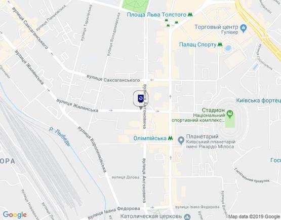 Схема рекламной плоскости по адресу Жилянська Вул., 24 Схема рекламной плоскости по адресу Жилянська Вул., 24