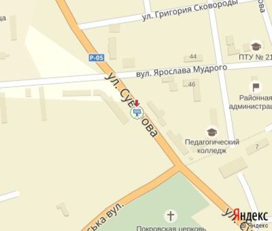 Схема рекламної площини за адресою Суворова ул., 8 Схема рекламної площини за адресою Суворова ул., 8