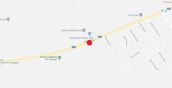 Схема рекламной плоскости по адресу ул. Белогородская/ул.Луговая, за Санта Бремор, в Киев Схема рекламной плоскости по адресу ул. Белогородская/ул.Луговая, за Санта Бремор, в Киев