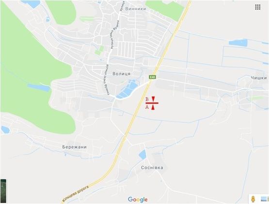 Схема рекламної площини за адресою Трасса М-06 Киев-Чоп, с.Чишки, левый Схема рекламної площини за адресою Трасса М-06 Киев-Чоп, с.Чишки, левый