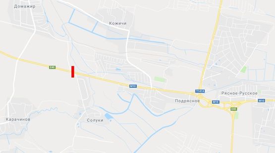 Схема рекламной плоскости по адресу Трасса Львов-Краковец, с. Солуки, выезд из города Львов