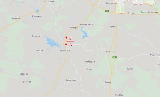 Схема рекламной плоскости по адресу Автодорога Львов-Пустомиты, выезд из г. Пустомиты