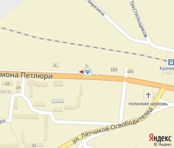 Схема рекламної площини за адресою Петлюри  ул., ( 200 м. "РайфайзенБанкАваль")