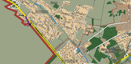 Схема рекламной плоскости по адресу Кільцева дорога, 200 м до готелю "Нотеl", навпроти ринку а\з "Жуляни"(верхня пл.)