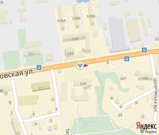 Схема рекламной плоскости по адресу Чудновская ул., 109 ( Житомирский центр занятости, 200м до Приват Банк, АЗС Ultra)