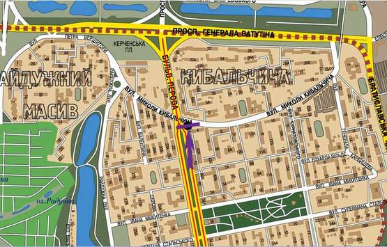 Схема рекламної площини за адресою бульв. Перова / вул. Кибальчича