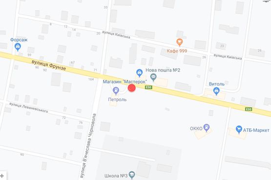 Схема рекламной плоскости по адресу вул. Віктора Голого, 104 Схема рекламной плоскости по адресу вул. Віктора Голого, 104