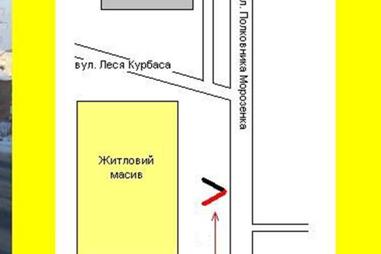 Схема рекламної площини за адресою вул. Полковника Морозенка Схема рекламної площини за адресою вул. Полковника Морозенка