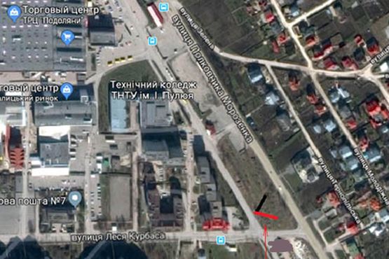 Схема рекламної площини за адресою вул. Леся Курбаса Схема рекламної площини за адресою вул. Леся Курбаса