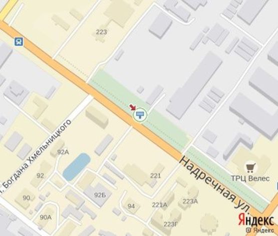 Схема рекламной плоскости по адресу Надречная ул., 221 (200 м. к ТРЦ "Велес" и Диллер "Toyota" "Классик Авто") Схема рекламной плоскости по адресу Надречная ул., 221 (200 м. к ТРЦ "Велес" и Диллер "Toyota" "Классик Авто")