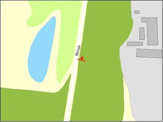 Схема рекламной плоскости по адресу Мира пр. Возле Силикатного завода Схема рекламной плоскости по адресу Мира пр. Возле Силикатного завода