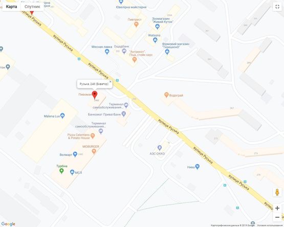 Схема рекламной плоскости по адресу Руська, 248 (Екватор) Схема рекламной плоскости по адресу Руська, 248 (Екватор)