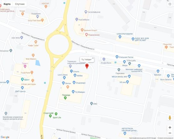 Схема рекламної площини за адресою ТЦ "Майдан" Схема рекламної площини за адресою ТЦ "Майдан"