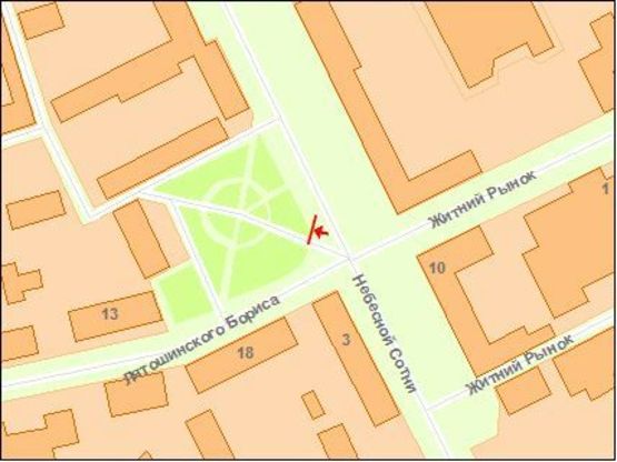 Схема рекламной плоскости по адресу Zt 027  вул.Небесної сотні,3 / вул Лятошинського(верхній) А