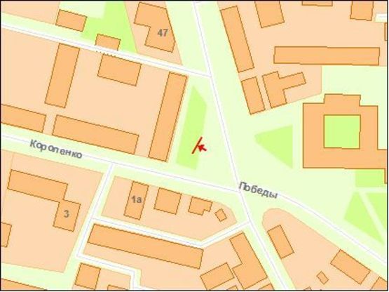 Схема рекламной плоскости по адресу Zt 034 вул Короленка,5 м-н Тетерів( верхній) А