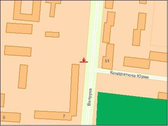 Схема рекламной плоскости по адресу Zt 058 вул.Вітрука,42/7 м-т "АТБ" А