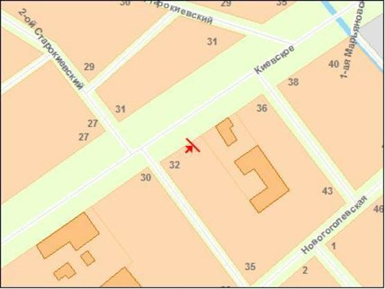 Схема рекламной плоскости по адресу Zt 007 Київське шосе,30 А