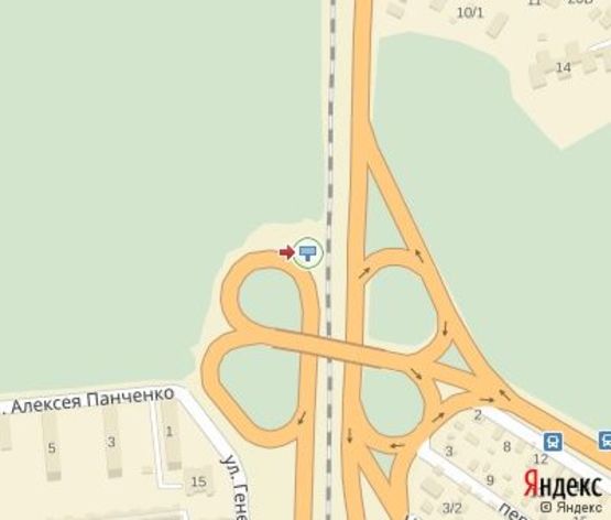 Схема рекламной плоскости по адресу Кольцо  Генерала Момота по направлению к Золотоноше Схема рекламной плоскости по адресу Кольцо  Генерала Момота по направлению к Золотоноше