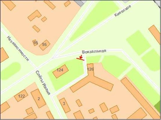 Схема рекламной плоскости по адресу Zt 025 майдан Привокзальний,6/126 (верхній) А